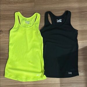 Under Armour Bright Yellow and Black Tank Tops